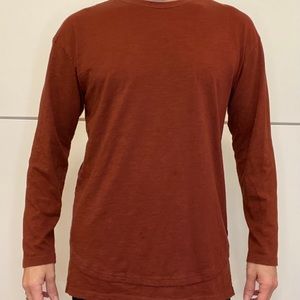 Original Use Long Line Long Sleeve T-Shirt in Rust
